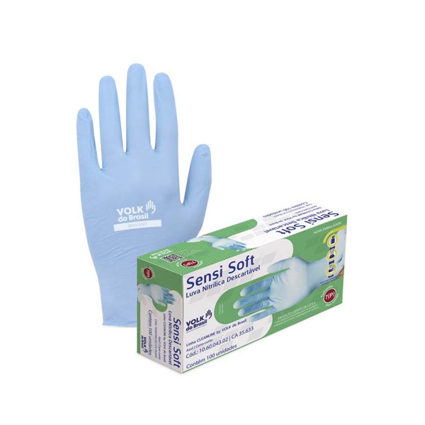 Luva Nitrílica Descartável Sensi Soft Sem Amido