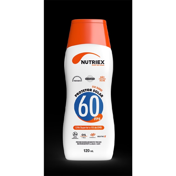 NOVO FRASCO PROTETOR SOLAR CORPORAL NUTRIEX PROFISSIONAL FPS60 120ML
