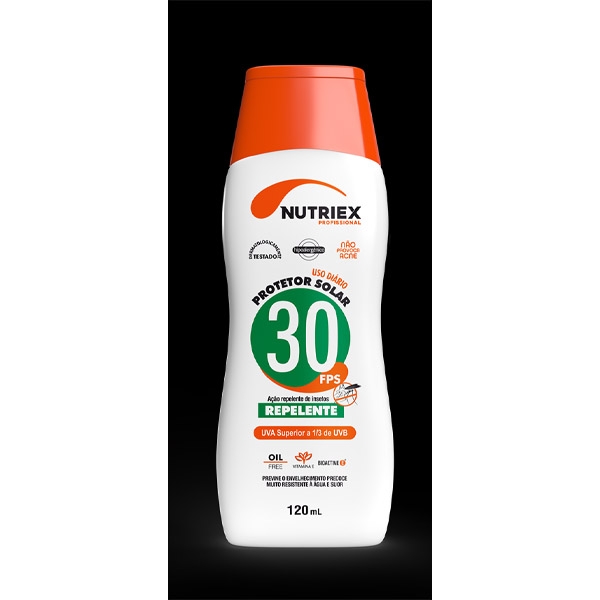 NOVO FRASCO PROTETOR SOLAR REPELENTE NUTRIEX PROFISSIONAL FPS30 120ML