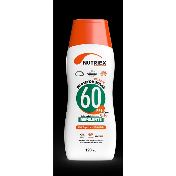 NOVO FRASCO PROTETOR SOLAR REPELENTE NUTRIEX PROFISSIONAL FPS60 120ML